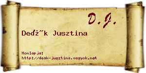 Deák Jusztina névjegykártya