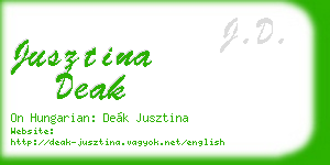 jusztina deak business card