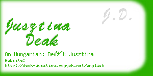 jusztina deak business card